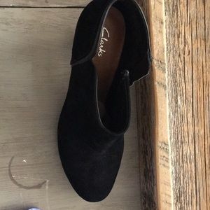 Clark’s heels/booties with side zip.